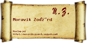 Moravik Zoárd névjegykártya